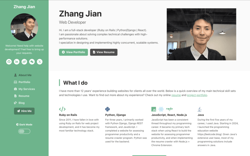 Professional Developer Homepage